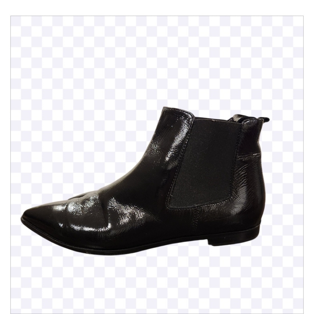 Black NavyBoot Switzerland Patent Leather Shoes. Size 39